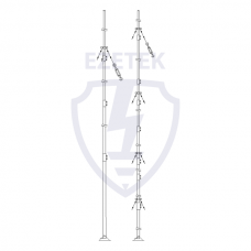 Молниеотвод стержневой телескопический, комплект для грунта, серия СМТПг